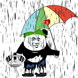 哭,熊猫脸,打伞,接水的表情包