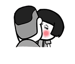 情侣热吻表情包图片